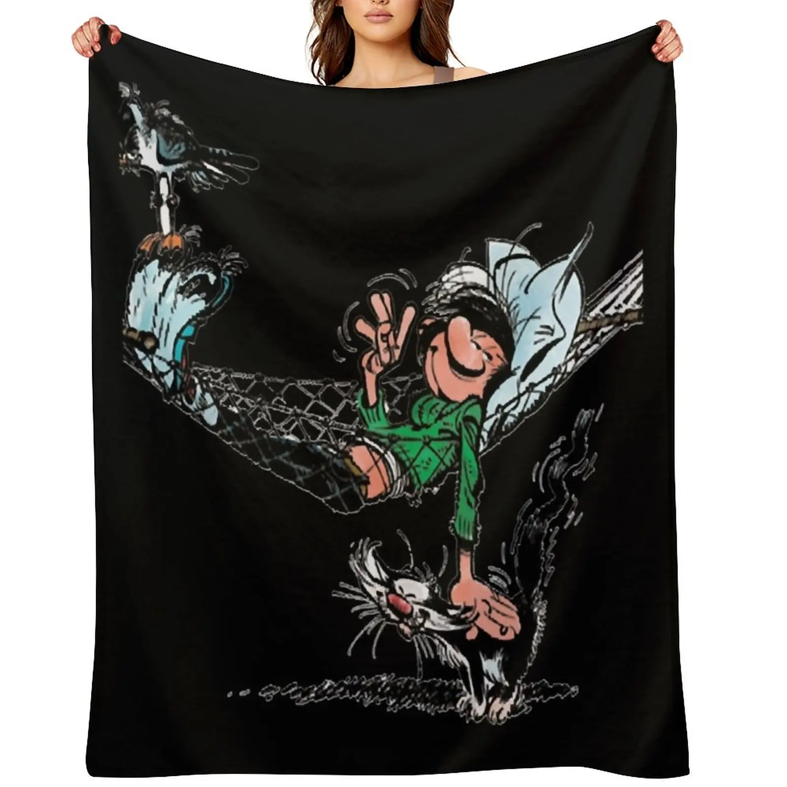 

Gaston Lagaffe Throw Blanket Beautifuls Decorative Beds Picnic Blankets Sofas Of Decoration Blankets