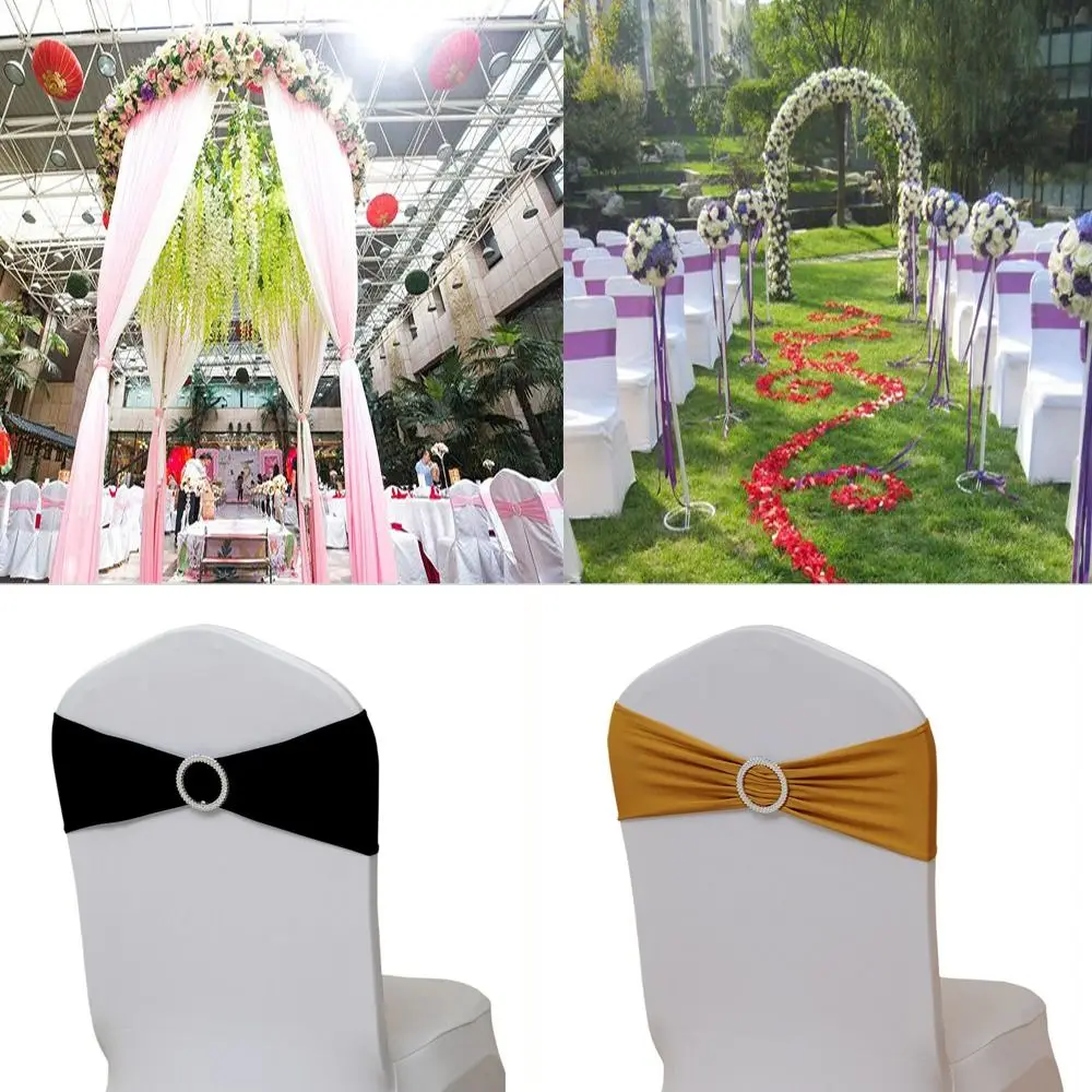 

Home Hotel Chairs Decoration Seat Cover Tie Chair Bows Sashes Wedding Reception Supplies Chair Back Decor Events Banquets