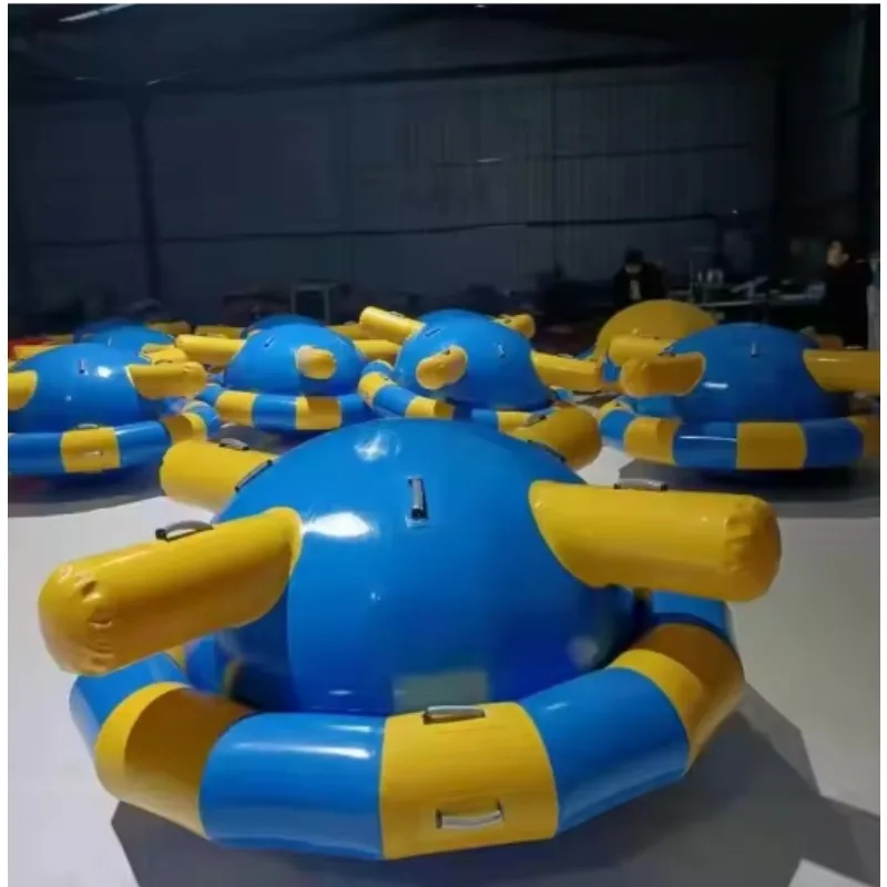 Huge custom inflatable flying boat inflatable rotating water game toy flying saucer boat water game