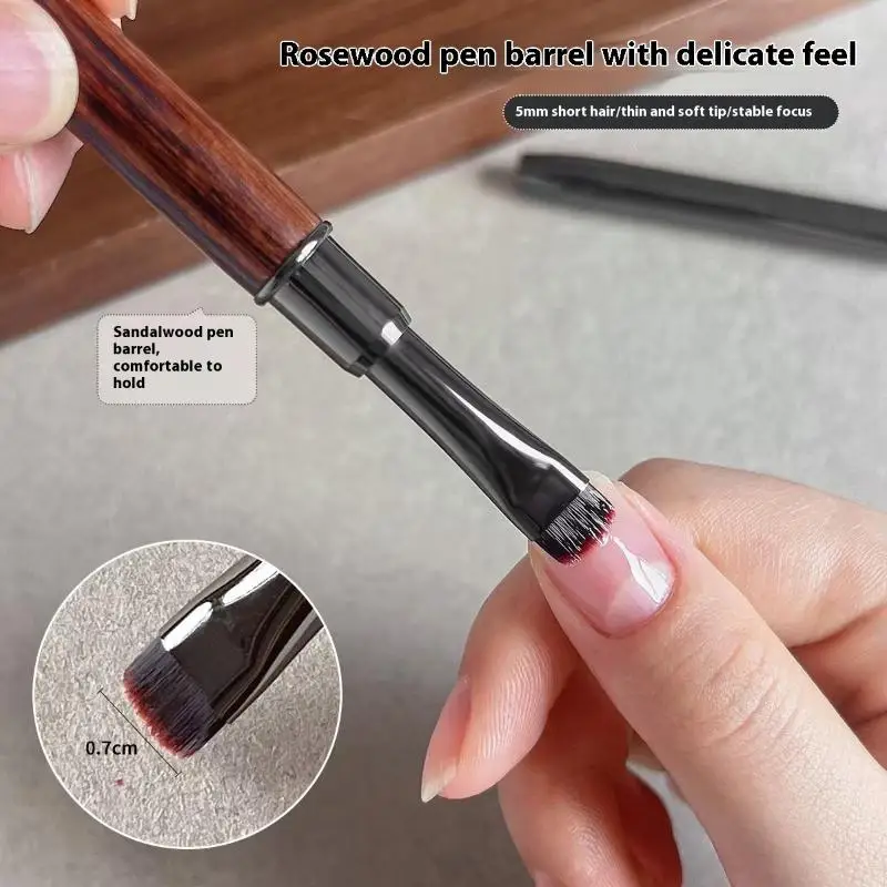 Sandalwood Detail Nail Design Art Pen High Quality Short Hair Nail Phototherapy Pen Nail Construction Carving Pen
