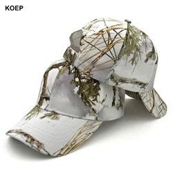 KOEP-Gorras de pesca al aire libre, gorra de béisbol de camuflaje blanco, árbol de la selva, sombrero de caza, sombreros Snapback de papá de algodón, KBRT4B