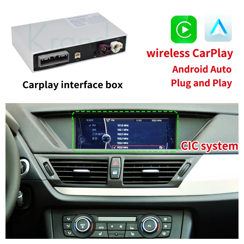 Krando Wireless CarPlay Box For BMW X1 E84 F48 Car Interface Box NBT System Plug And Play Mobile Application Support