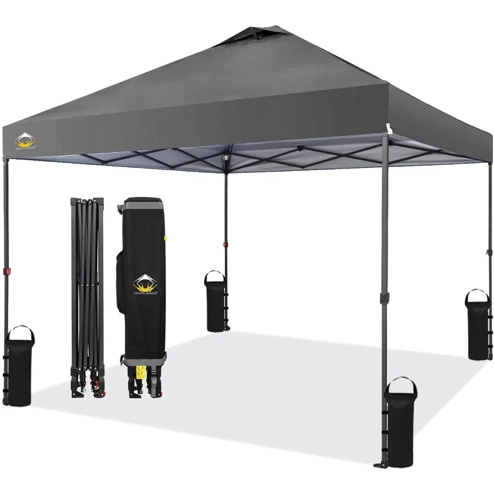 

10x10 Pop Up Canopy Tent - Patented Center Lock One Push Instant Outdoor Canopy Beach Tent with STO-N-Go Bag 8 Stakes & 4 Sand