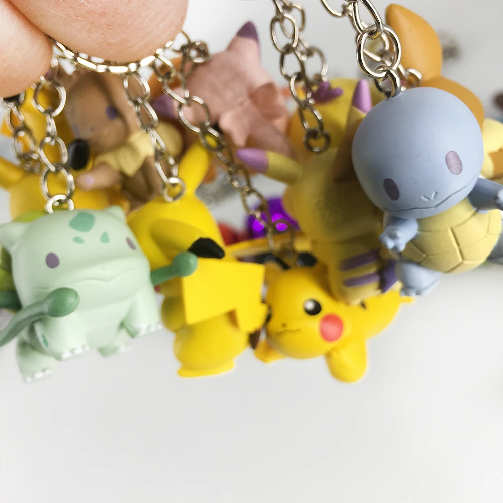 Pokemon Keychain Pikachu Action Figure Pokemon Elf Series Children Toy Christmas Gifts DIY Keychain