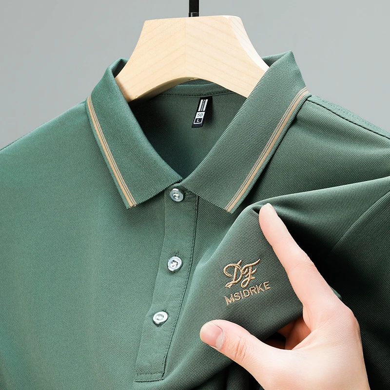 

High End Design Men's Polo Shirt Lapel Short Sleeve T-Shirt Summer New Exquisite Letter Embroider Luxury Business Menswear Top