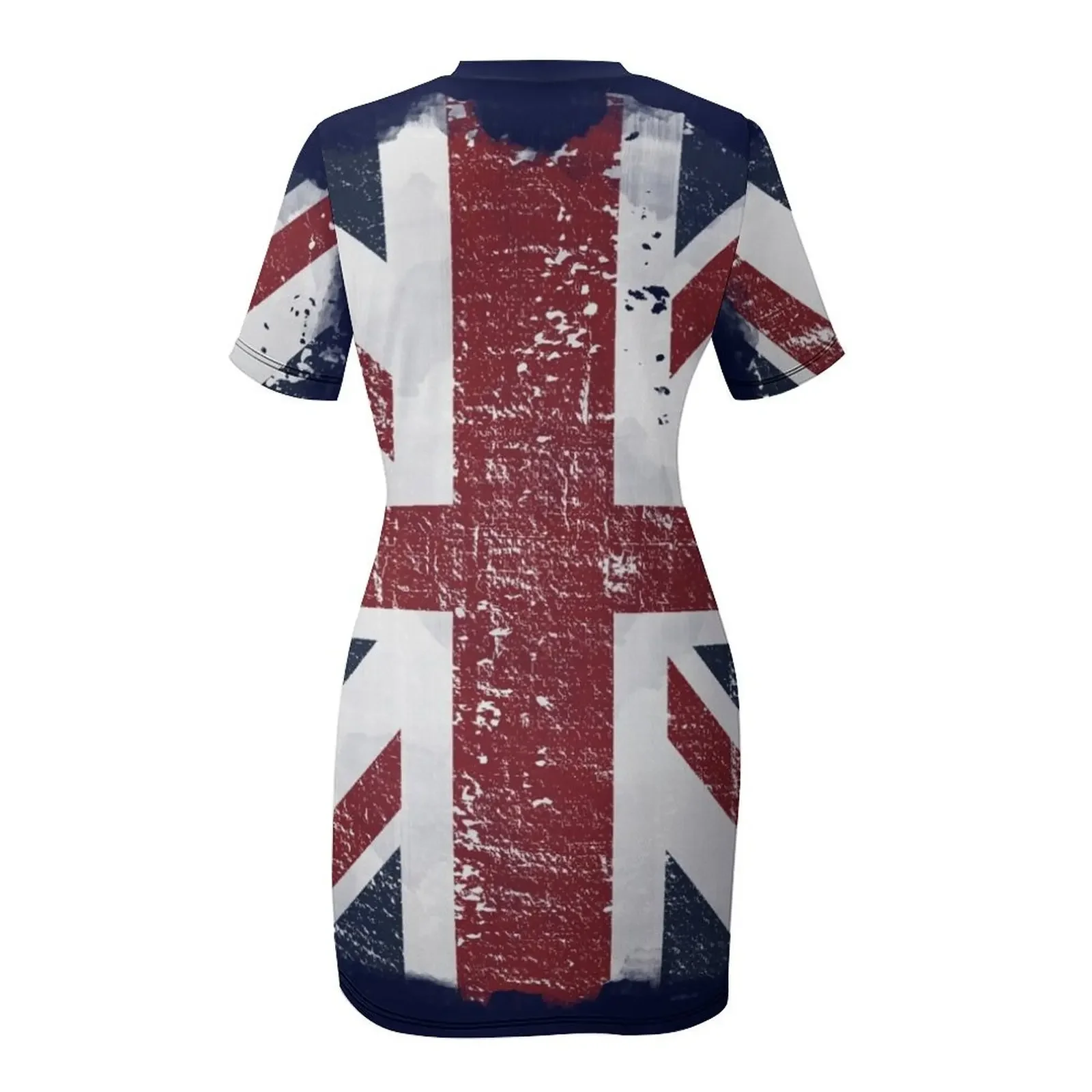 Drapeau britannique en détresse Grunge drapeau du royaume-uni Brexit t-shirt robe à manches courtes robes décontractées robe