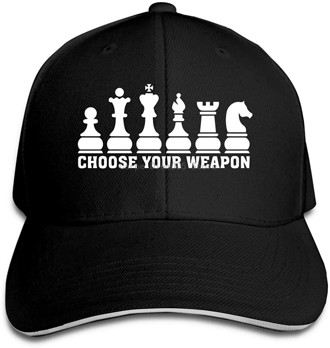 Men's Baseball Cap Choose Your Weapon Chess Cotton Trucker Hat Adjustable Fashion Sports Fan Caps Black