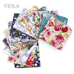 Pañuelo con estampado Floral Vintage, pañuelo de algodón 100% de 23cm para mujer y hombre, pañuelo de bolsillo para fiesta de boda, regalo, corbata, accesorio a juego