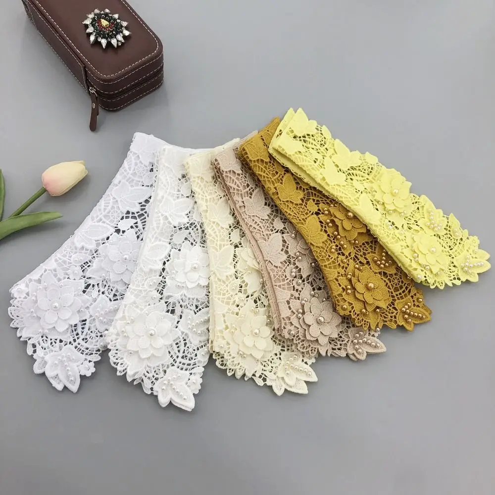 1PC Floral Embroidered Shirt Detachable Collar Woman Sweater Blouse Tops Female Fake Collar Necklace Ties Decorative