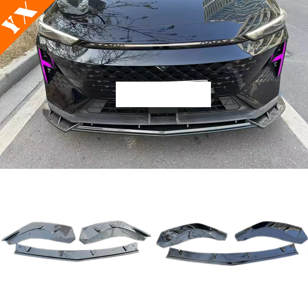 

For qiyuan a05 nevo a05 2024 2025 2026 accessories Carbon Black Trim Car Front Shovel,Front Lip,Front Bumper Protector Anti Hit