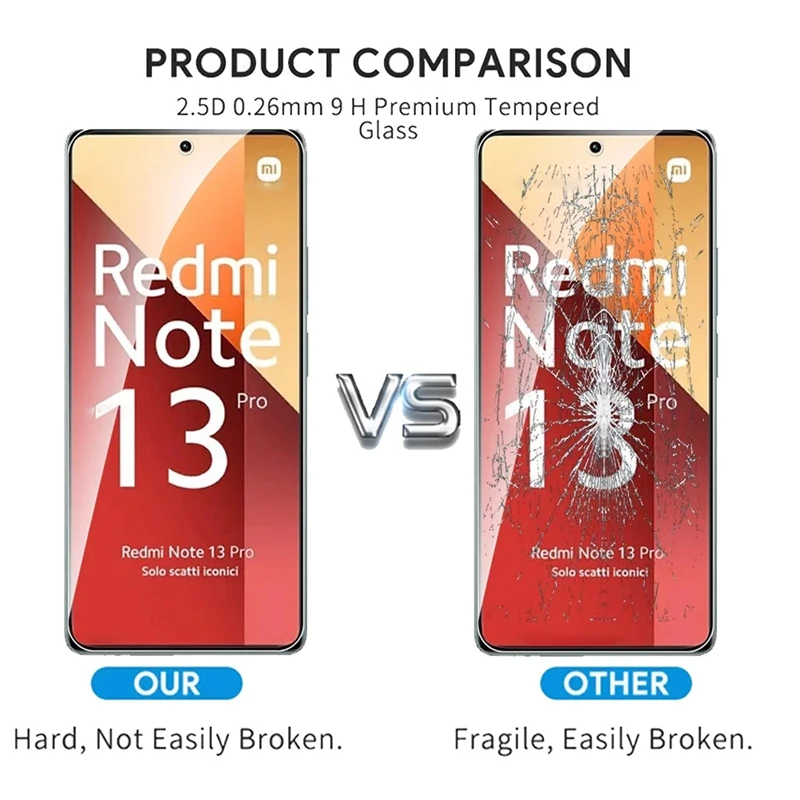 3 szt. Szkło hartowane do Xiaomi Redmi Note 13 Pro 5G Screen Protector Redmi Note12ProPlus Note 13 5G Note13Pro szkło ochronne