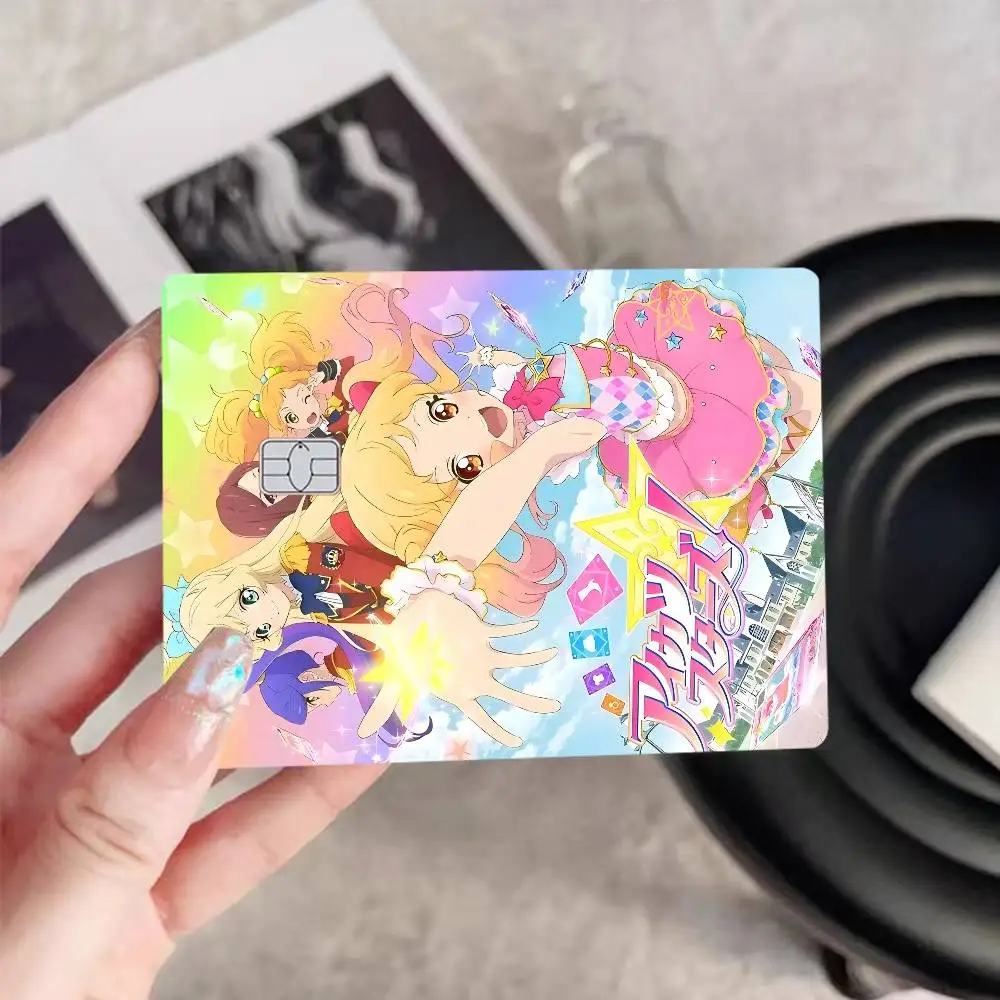 Anime Aikatsu Game Film Cover Sticker Case For Small Chip Credit Debit Card Front Side