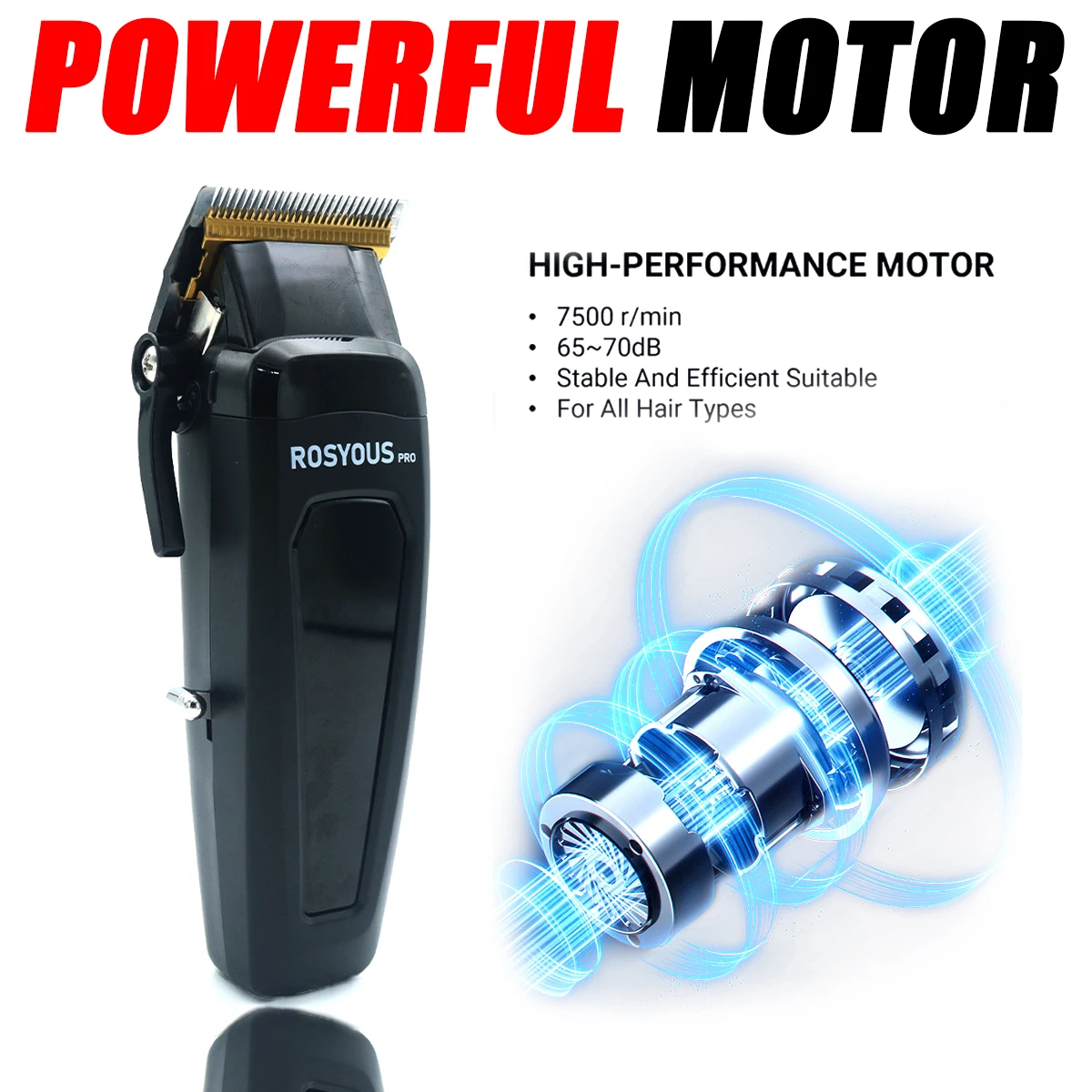 Professional 106 2025 New Hair Clipper 7500RPM 5 lengths Control Hair Salon Trimmer DLC Blade with Charging Base Barber