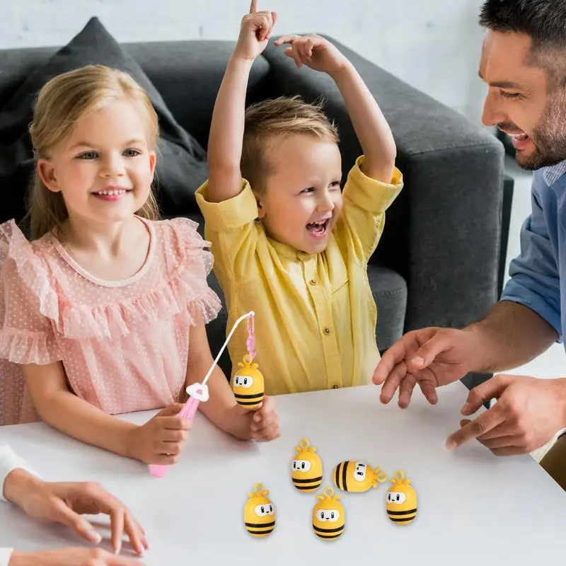 Juego de pesca telescópico para niños, juego interactivo 2 en 1, 6 peces Wobbling y 2 telescópicos magnéticos