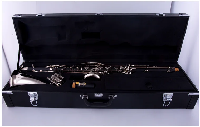 Silver Plated Keys Bass Clarinet Bb Tune Clarinet High Quality Bakelite Instrument With Case Free Shipping Musical Instrument