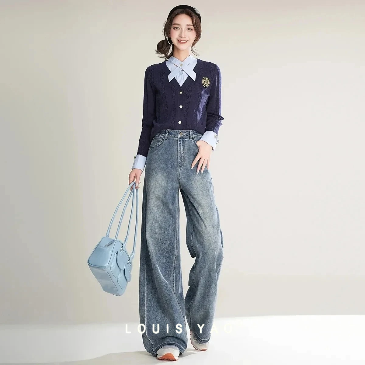 

Casual Long Non Elastic Women's Pants 2025 Spring New Jeans Spring Retro High Waist Straight Tube Pants Women's Clothing
