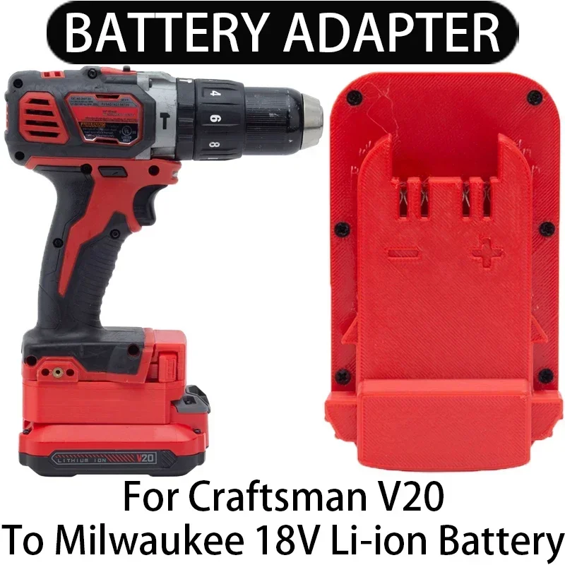 

Adapter For Craftsman V20 Lithium Battery Converts To Milwaukee 18V Li-ion Battery Wireless Modified Power Tool Accessories