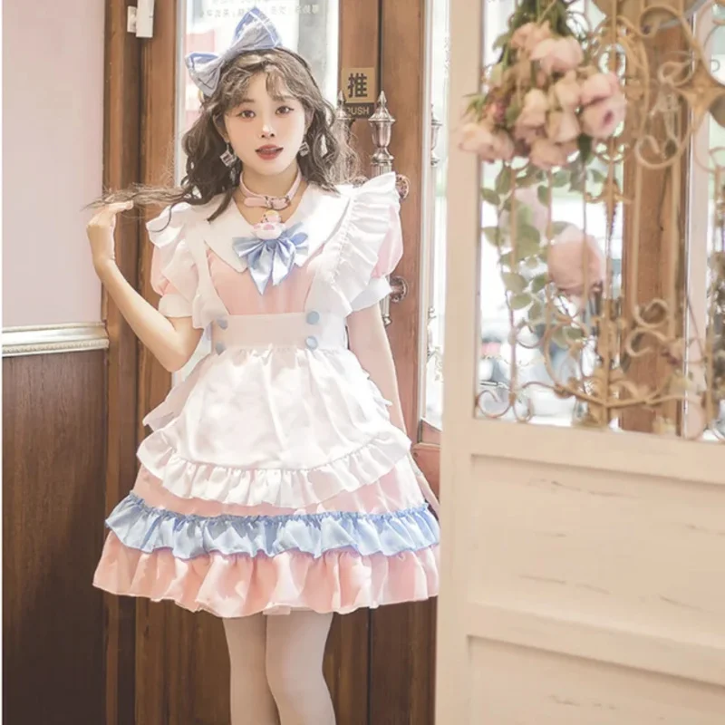 S-5XL Plus Size Gothic Lolita Kleid Anime Cosplay Maid Rode Play Kostüm Japanische Kawaii Dessous Outfits Feenkleid