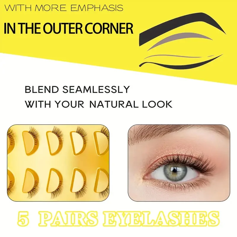 New Pure Desire Style Natural Light Luxury Short One-Piece Half False Eyelashes