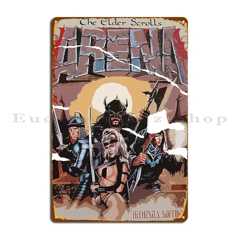 Arena Scrolls Rpg Fantasy Retro Vintage Gamer Gaming Elder Imperial Metal Sign Iron Designing Living Room Cave Tin Sign Poster