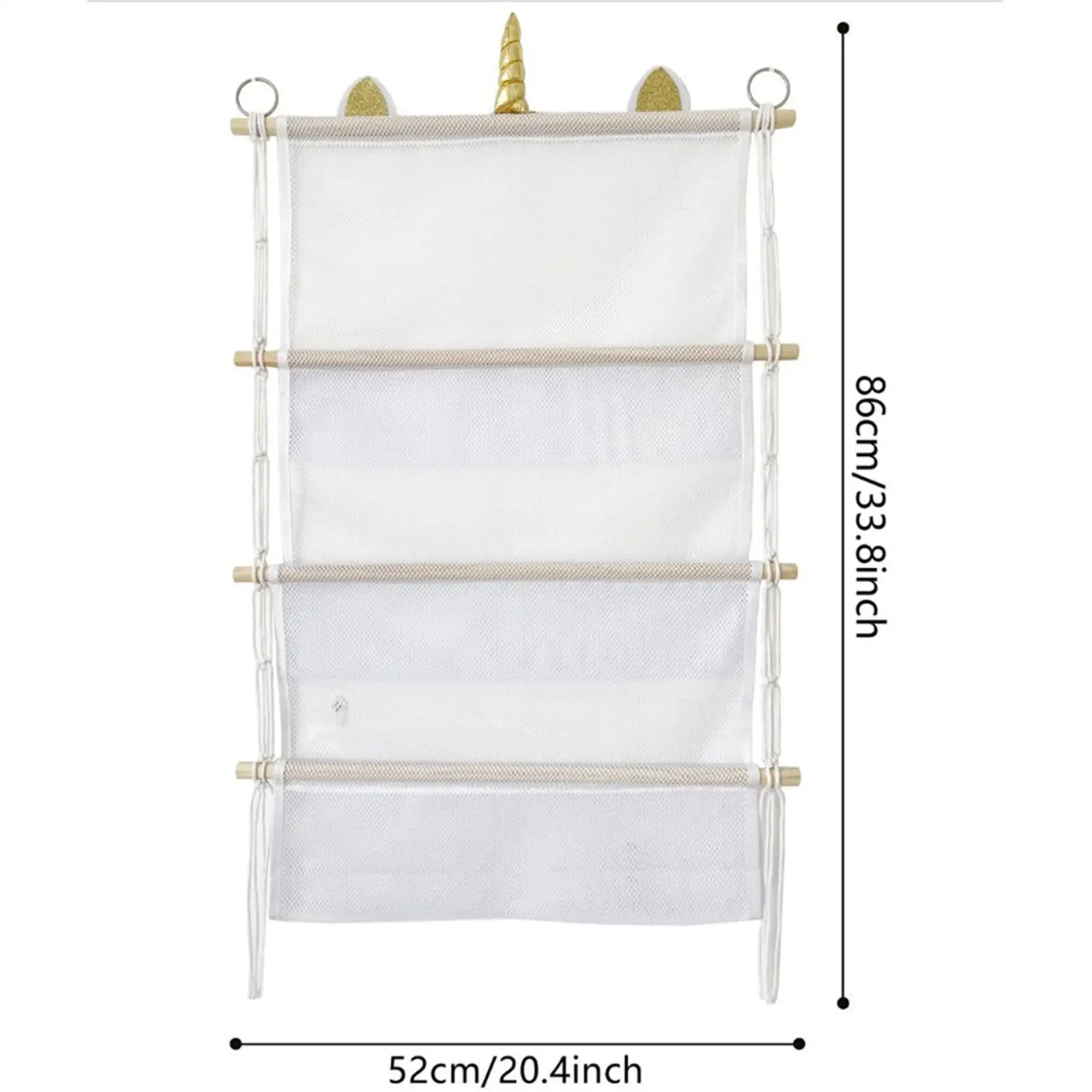 Wall Hanging Toy Organizer Home Decor Easy to Hang Book Doll Storage Rack Hanging Net Holder for Nursery Playroom Kids Room