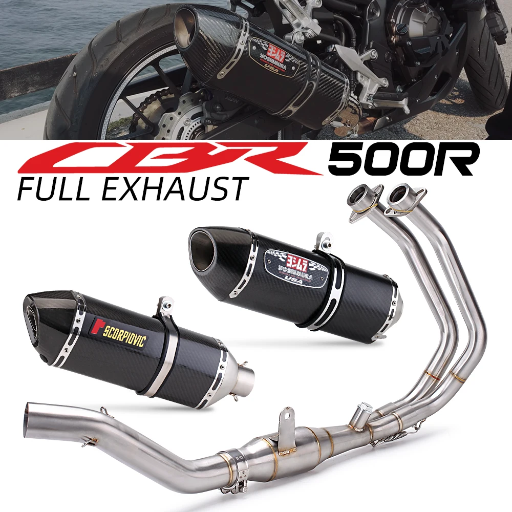 Slip On For Honda CBR500 CB500X CB500F CBR500R Motorcycle Exhaust Escape Modified Front Middle Tube Link Pipe Without Muffler