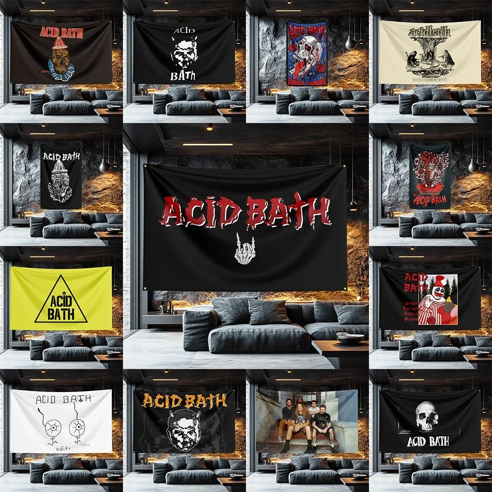 Acid Bath Inspired Vintage Flag  Polyester Wall Hanging For Party Decor Festival Fan Gift