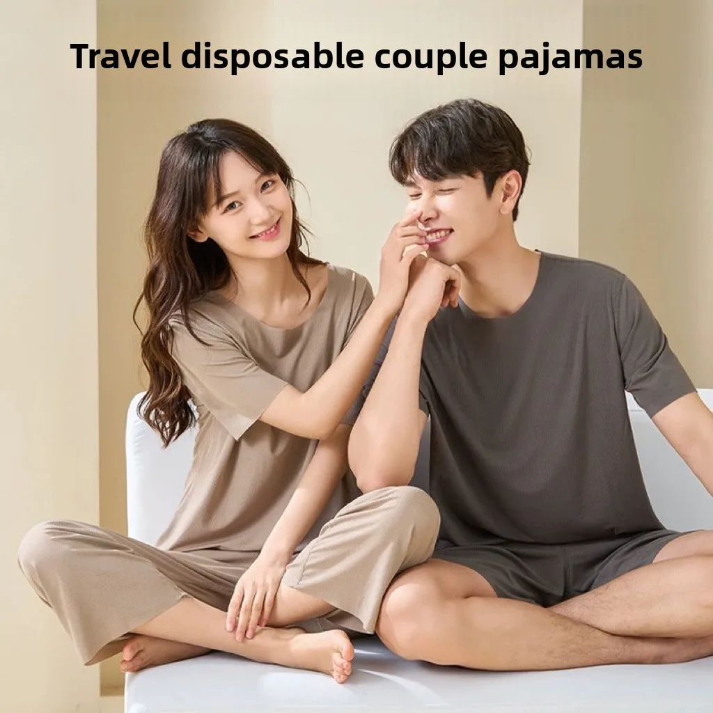 pijama-descartavel-de-seda-gelada-fino-para-casal-conjunto-portatil-de-duas-pecas-para-hotel-roupa-Intima-leve-de-verao-par