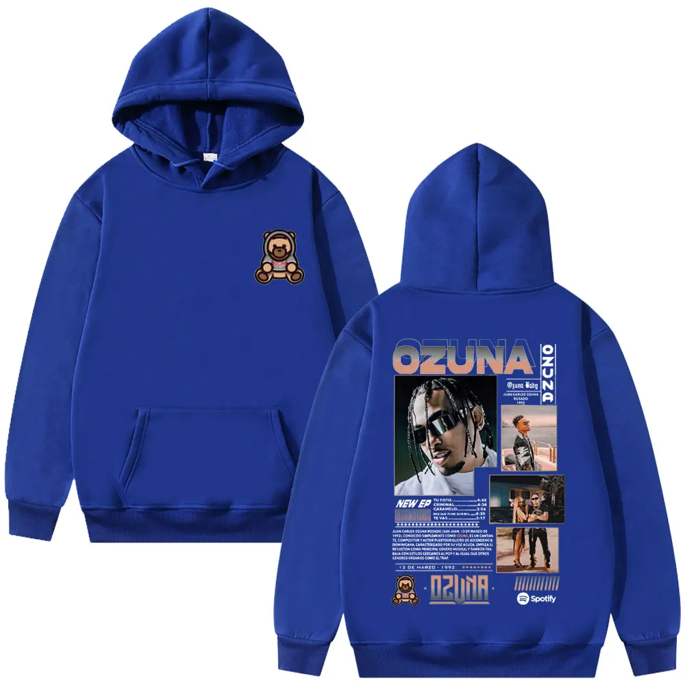 Rapper Ozuna Graphic Hoodie Anuel AA Streetwear Hoodie Men Fashion Hip Hop Trend Music Sweatshirt Men's Fleece Oversized Hoodies