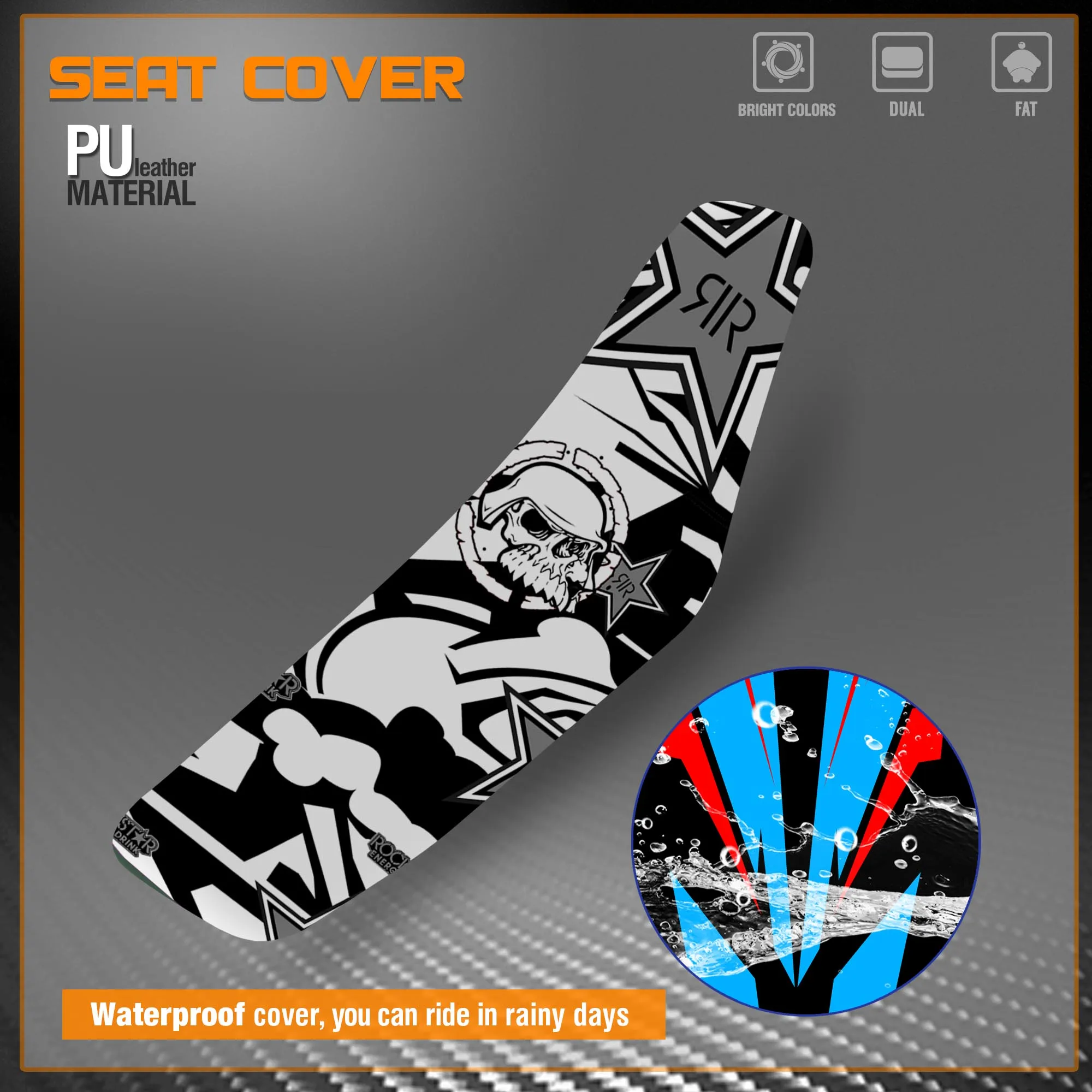 Motorcycle Pro Ribbed Rubber Artificial leather Gripper Soft Seat Cover For HONDA YAMAHA SUZUKI KAWASAKI KTM Dirt Bike Off Road