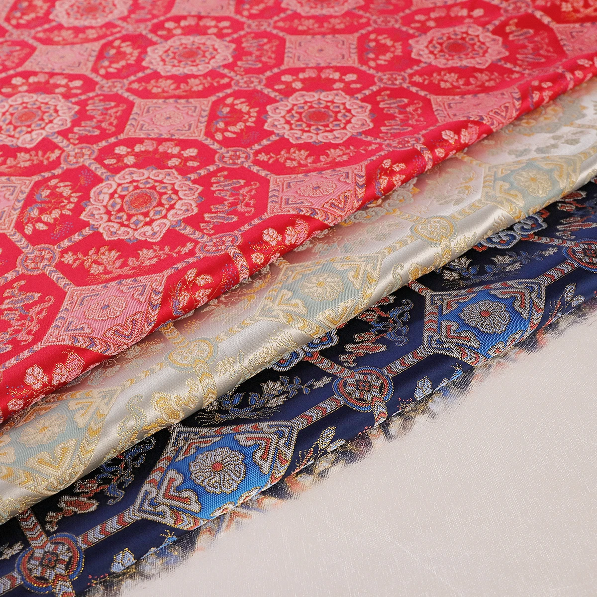 

Chinese style Song brocade dragon pattern flower grass pattern clothing fabrics for sewing cheongsam tops children's clothing