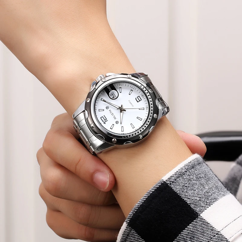 

Wallis Steel Belt Waterproof Men's Calendar Business Quartz Large Dial Retro Watch