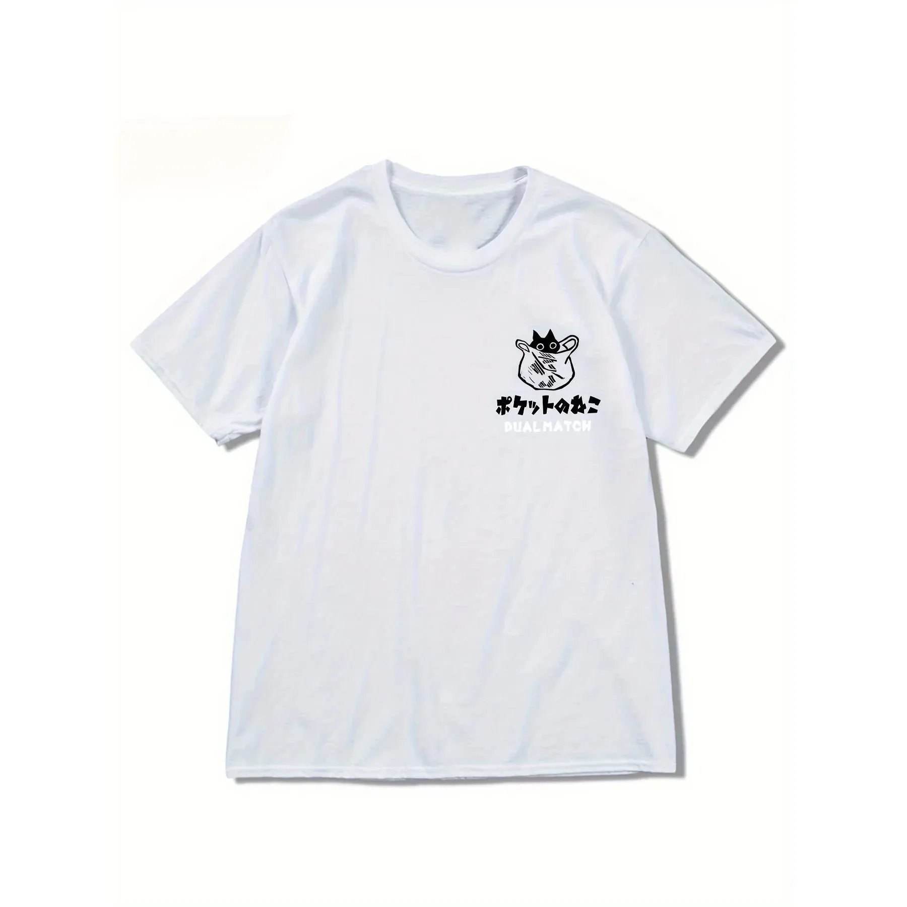 Women's Bla  Print T-irt Casual ort Sve Blend C Other Material 00% Winter Collection Faion for ly Ladies