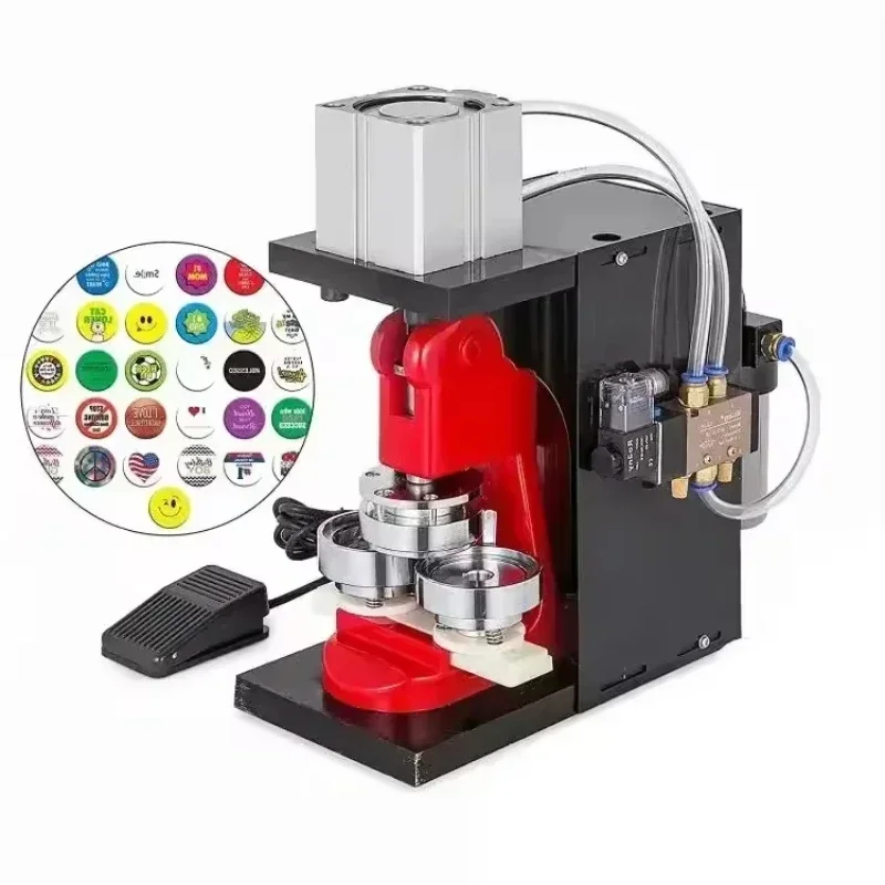 

25 32 37 44 50 56 58 75MM Automatic Pin Badge Maker Button Making Machine Pneumatic Badge Making Machine