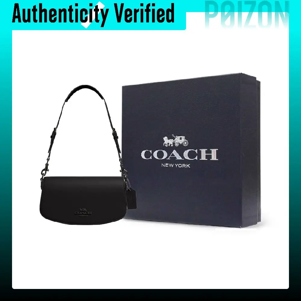 COACH Refined Calfskin Handbag, Shoulder Bag Medium Women's Black CT768-JIBLK