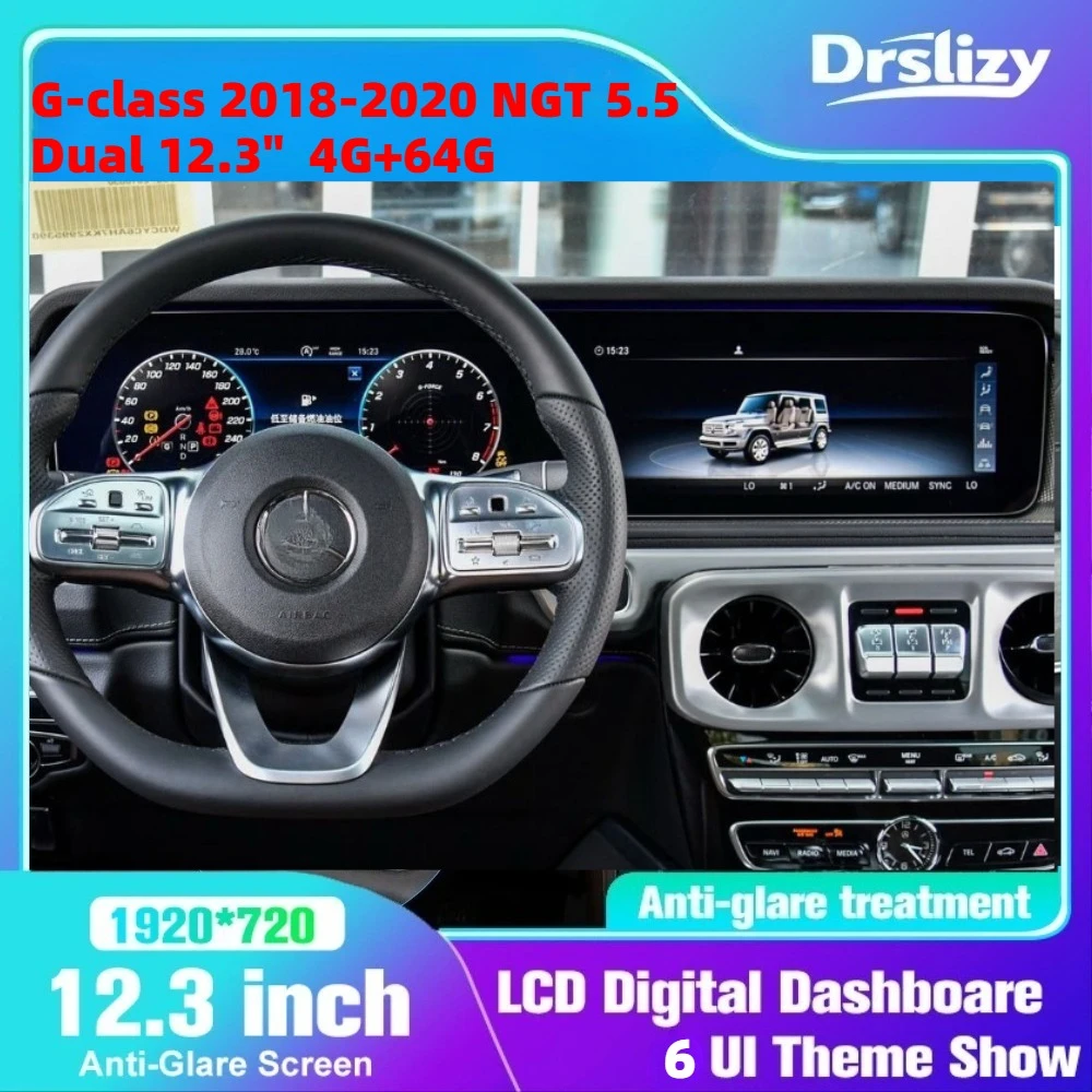 

Для Mercedes Benz G-class 2018-2025 W464 кластер 12,3 двойной ЖК-дисплей приборная панель цифровая приборная панель carplay авторадио NTG 5,5 6,0