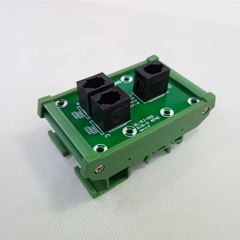 RJ9 4P4C DIN Rail Mount Interface Modul,3-Way Buss Breakout Board,Terminal Block, Connector.