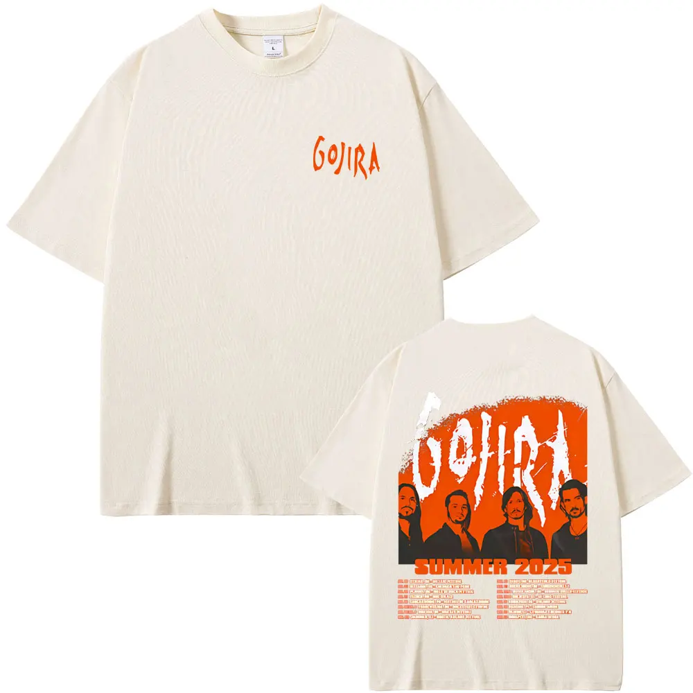 

Metal Band Gojira Summer Tour 2025 T-shirt Men Women Fashion Vintage Rock T-shirts Men's Cotton Oversized T Shirt 90s Streetwear