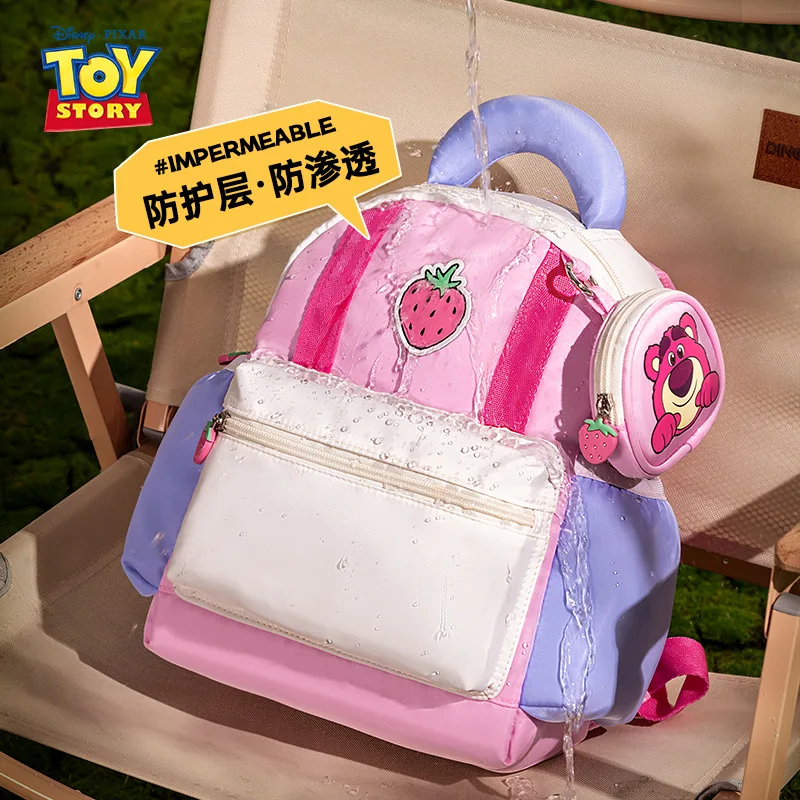 Disney Lotso Kindergarten Bag For Girls Age 2-8 Student Shoulder Orthopedic Backpack Large Capacity Light Water Proof Mochilas