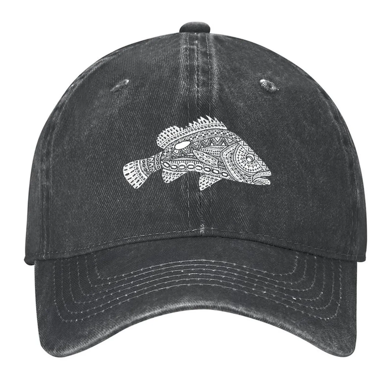 

Spottail Bass Fish - Tribal Design Baseball Cap Luxury Man Hat winter hats for men Luxury Brand black Men Luxury Brand Women's