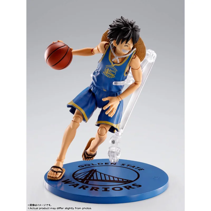Bandai S.H.Figuarts Pre‑order One Piece × NBA Monkey D. Luffy Golden State Warriors Outfit Version Figure view 3