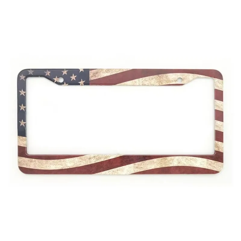 Popu 1pcs Car Decoration Universal Aluminum Alloy US Car License Plate Frame Cover Auto Accessory Waterproof Number Plate Holder