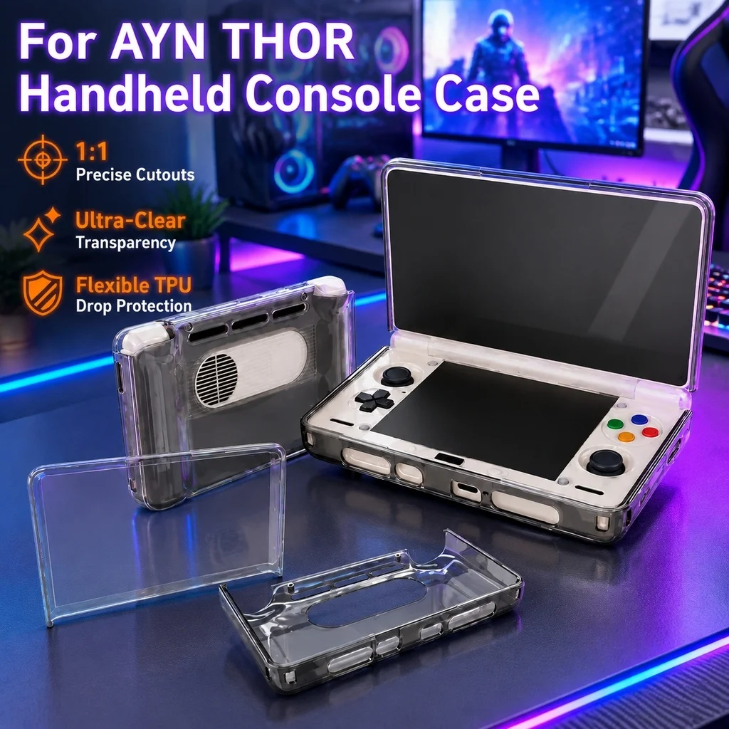 For AYN Thor TPU Soft Protective Case Anti Slip Grip Cover Shockproof Handheld Game Console Accessories