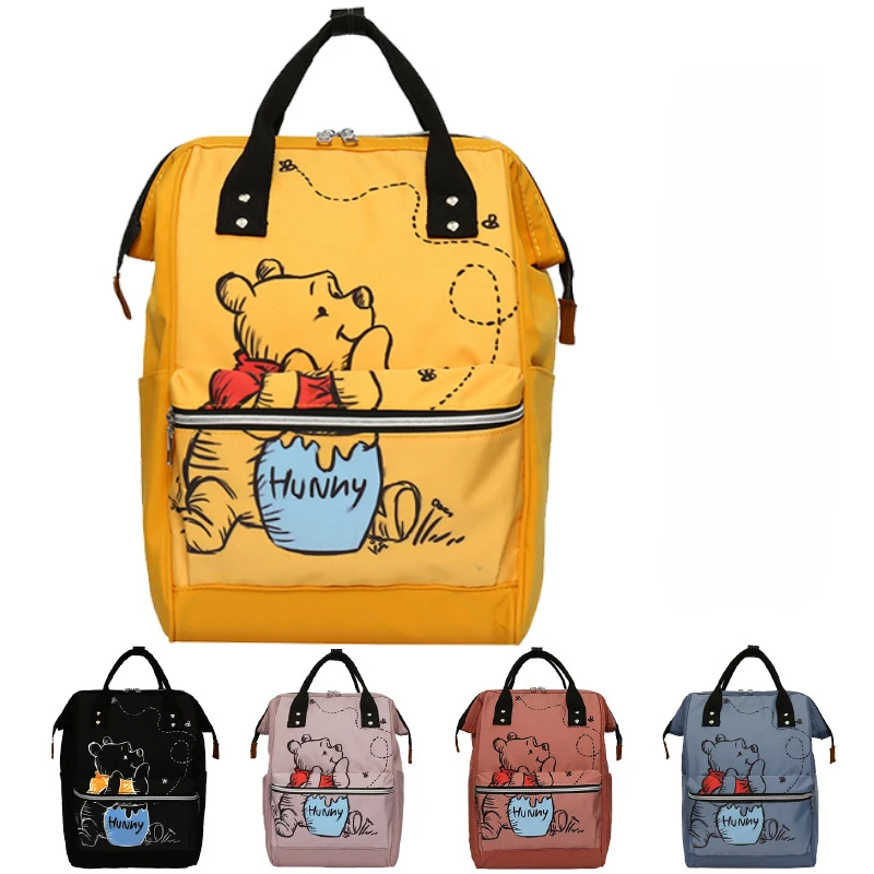 Disney Winnie  Pooh Backpack Anime Large Capacity Travel Mommy Bag Women's Backpack Knapsack Cartoon Kids Bag Schoolbag Gift