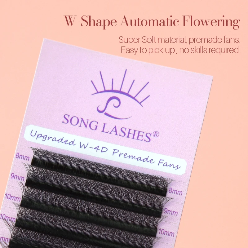 Songlashes  4D/5D/6D W Shape lashes  Premade Fan Lash Extensions 0.07 C/D Curl Natural Soft High Quality Idividual Lashes