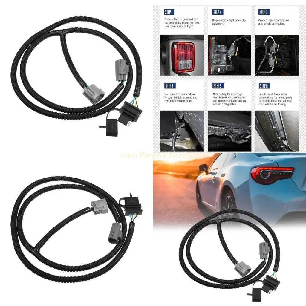 

J0MA Complete Trailer Hitch Towing Wiring for TG-HW2J001B 2/4 Door, High Durability, Plugs Play Designs Secure Connection