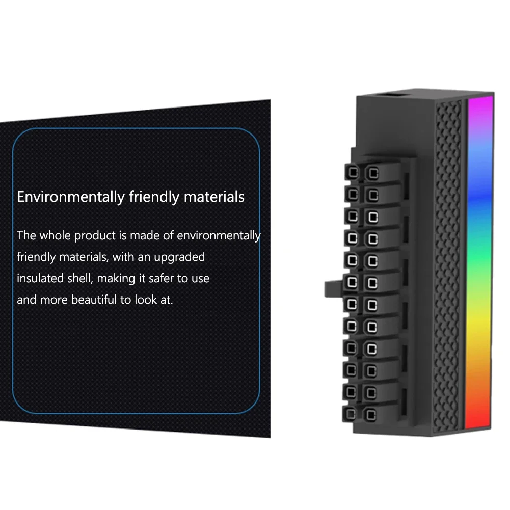 TEUCER Złącza kabla zasilającego 5V 3Pin ARGB Złącza zasilania płyty głównej ATX 24Pin do 90 stopni Aura Sync Części komputerowe