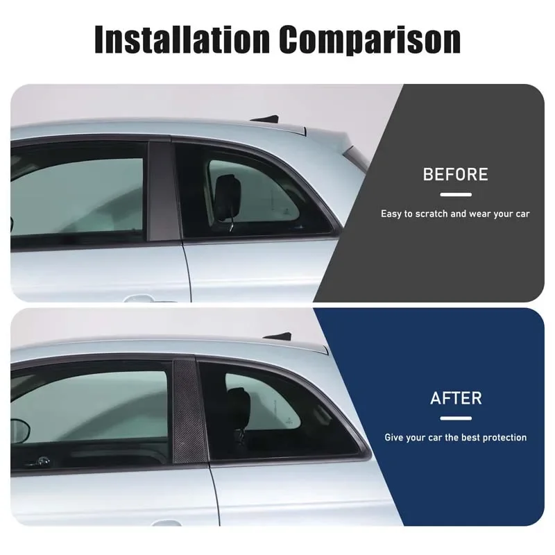 

Real Carbon Fiber For Fiat 500 2008-2023 Car Window Door Column B C Pillar Post Trim Cover Car Exterior Accessories