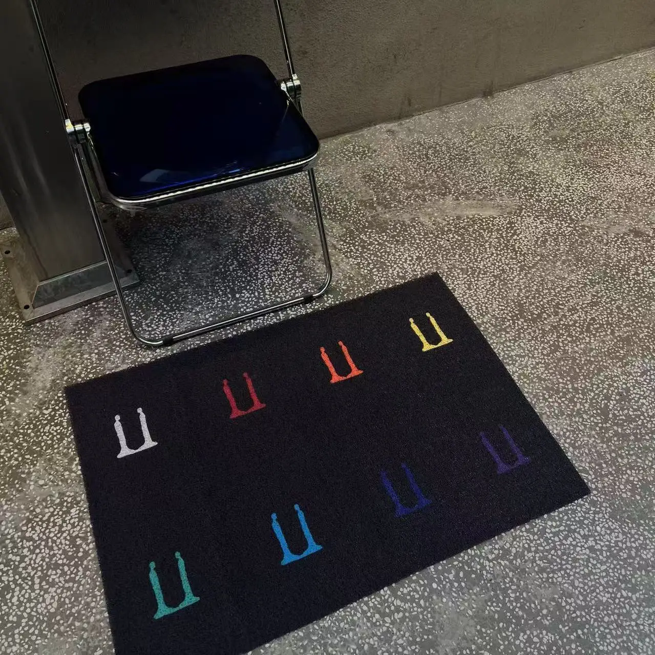 Album Inspired Faux Cashmere Entrance Doormat, Anti-Slip Dust Scraping Rug, Wear Resistant Dirty Resistant Cuttable Floor Mat fo