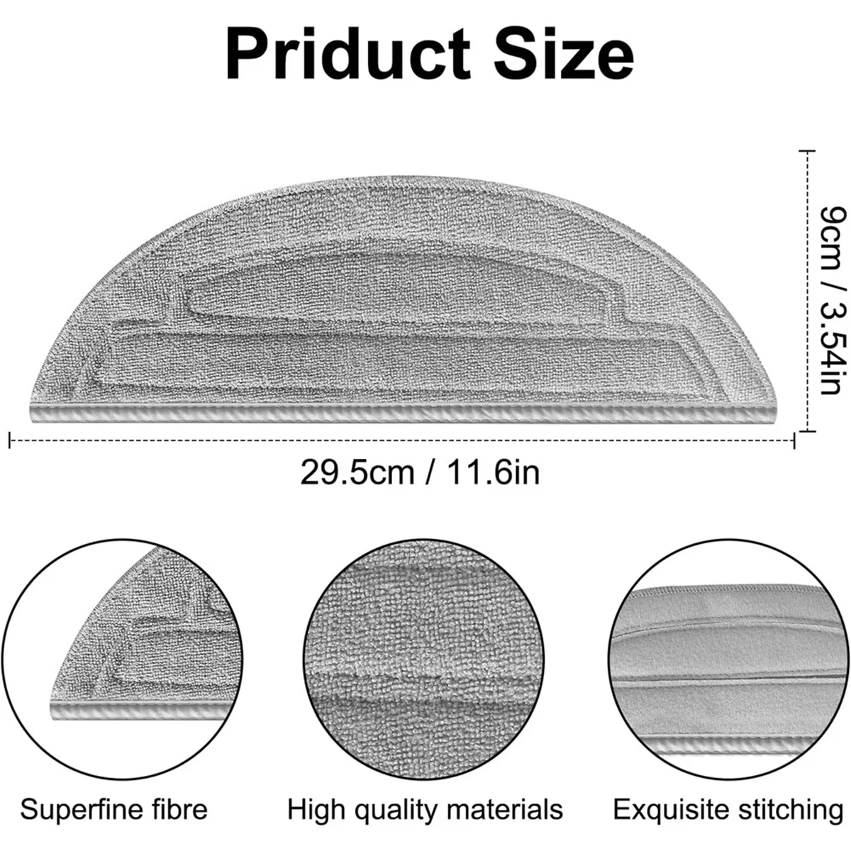 6Pcs Mopping Cloths Replacement Parts for Roborock S8 MaxV Ultra / S8 Max Ultra Robot Vacuum Cleaner Mop Pads